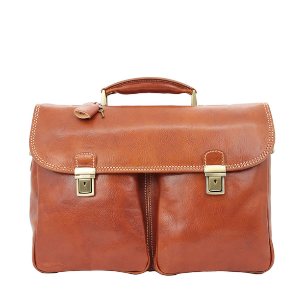 Jetzt Entdecken: bupell Aktentasche Guglielmo - Cuoio aus pflanzlich gegerbtem Leder - Handmade in Italy -