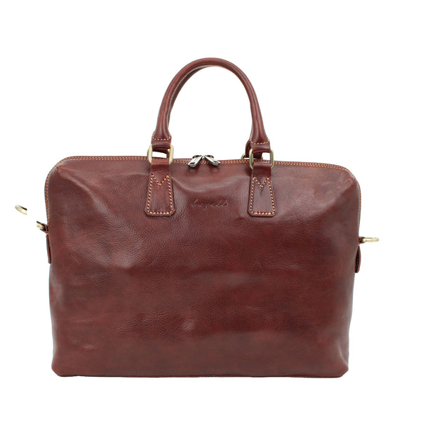 Jetzt Entdecken: bupell Aktentasche Rosario - Marrone aus pflanzlich gegerbtem Leder - Handmade in Italy -