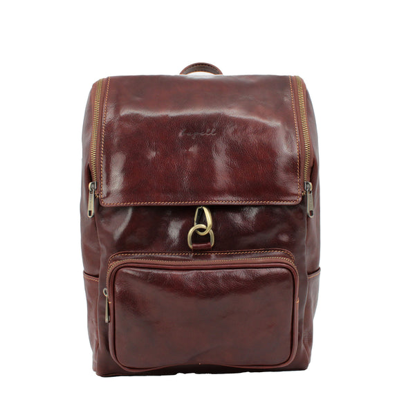 Jetzt Entdecken: bupell Rucksack Gianni - Marrone aus pflanzlich gegerbtem Leder - Handmade in Italy -