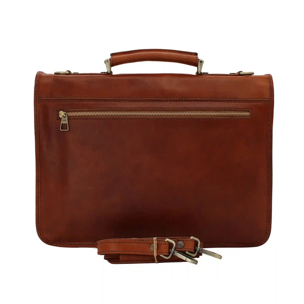 bupell Aktentasche Bosco aus zertifiziertem pflanzlich gegerbten Leder - Handgemacht in Italien