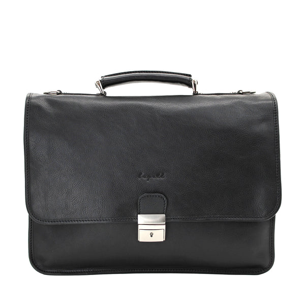 Jetzt Entdecken: bupell Aktentasche Bosco - Nero aus pflanzlich gegerbtem Leder - Handmade in Italy -