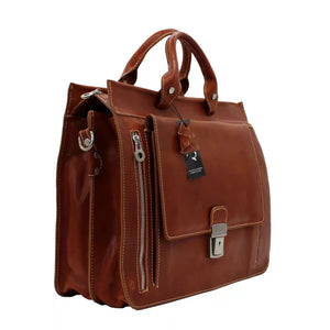 bupell Aktentasche Andrea aus zertifiziertem pflanzlich gegerbten Leder - Handgemacht in Italien