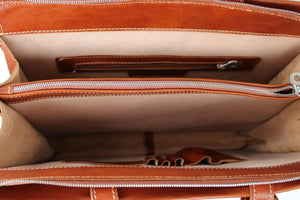 bupell Aktentasche Andrea aus zertifiziertem pflanzlich gegerbten Leder - Handgemacht in Italien