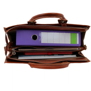 bupell Aktentasche Andrea aus zertifiziertem pflanzlich gegerbten Leder - Handgemacht in Italien