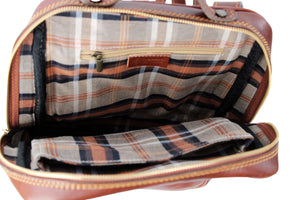 bupell Rucksack Alberta aus zertifiziertem pflanzlich gegerbten Leder - Handgemacht in Italien