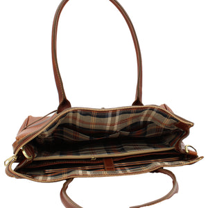 bupell Handtasche/Aktentasche Tiziana aus zertifiziertem pflanzlich gegerbten Leder - Handgemacht in Italien