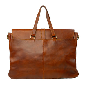 bupell Aktentasche/Handtasche Estella aus zertifiziertem pflanzlich gegerbten Leder - Handgemacht in Italien