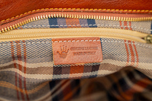 bupell Aktentasche/Handtasche Estella aus zertifiziertem pflanzlich gegerbten Leder - Handgemacht in Italien