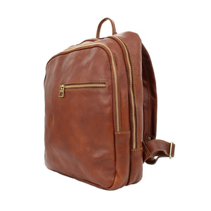 bupell Rucksack mit Laptopfach Dante aus zertifiziertem pflanzlich gegerbten Leder - Handgemacht in Italien