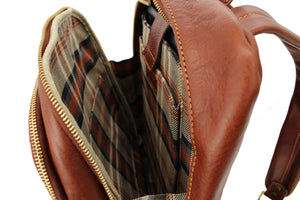 bupell Rucksack mit Laptopfach Dante aus zertifiziertem pflanzlich gegerbten Leder - Handgemacht in Italien