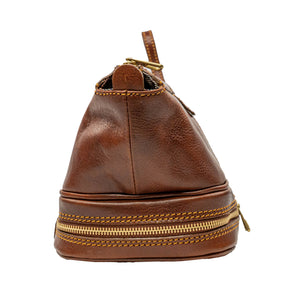 bupell Kulturtasche Luca aus zertifiziertem pflanzlich gegerbten Leder - Handgemacht in Italien