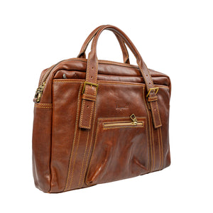 bupell Aktentasche Tosco aus zertifiziertem pflanzlich gegerbten Leder - Handgemacht in Italien