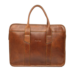 Jetzt Entdecken: Aktentasche mit Laptopfach Emilia aus pflanzlich gegerbtem Leder - Handgefertigt in Italien
