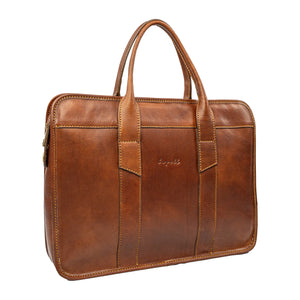 bupell Aktentasche mit Laptopfach Alessio aus zertifiziertem pflanzlich gegerbten Leder - Handgemacht in Italien