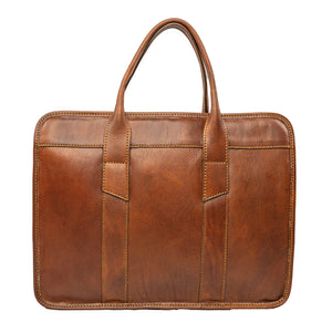 bupell Aktentasche mit Laptopfach Alessio aus zertifiziertem pflanzlich gegerbten Leder - Handgemacht in Italien