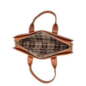 bupell Aktentasche mit Laptopfach Alessio aus zertifiziertem pflanzlich gegerbten Leder - Handgemacht in Italien