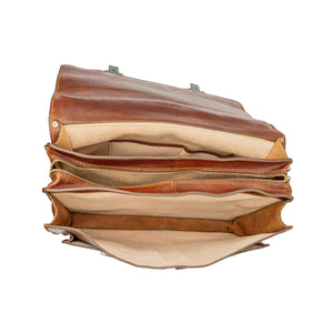 bupell XXL Aktentasche Giacomo aus zertifiziertem pflanzlich gegerbten Leder - Handgemacht in Italien