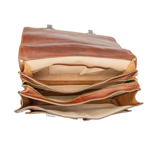 bupell XXL Aktentasche Giacomo aus zertifiziertem pflanzlich gegerbten Leder - Handgemacht in Italien