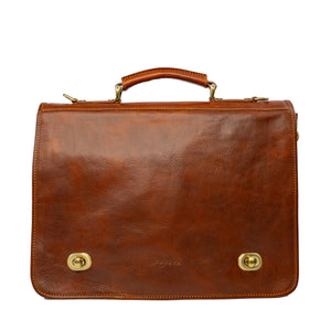 Jetzt Entdecken: Aktentasche/messenger Ernesto aus pflanzlich gegerbtem Leder - Handgefertigt in Italien