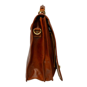 bupell Aktentasche/Messenger Ernesto aus zertifiziertem pflanzlich gegerbten Leder - Handgemacht in Italien