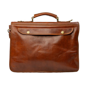 bupell Aktentasche/Messenger Ernesto aus zertifiziertem pflanzlich gegerbten Leder - Handgemacht in Italien