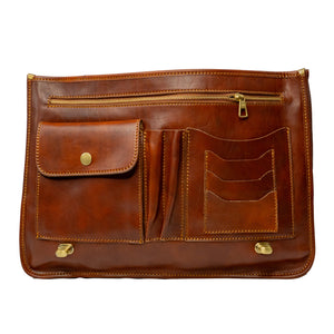 bupell Aktentasche/Messenger Ernesto aus zertifiziertem pflanzlich gegerbten Leder - Handgemacht in Italien