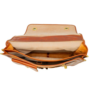 bupell Aktentasche/Messenger Ernesto aus zertifiziertem pflanzlich gegerbten Leder - Handgemacht in Italien