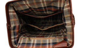 bupell Arzttasche/Rucksack Carmine aus zertifiziertem pflanzlich gegerbten Leder - Handgemacht in Italien