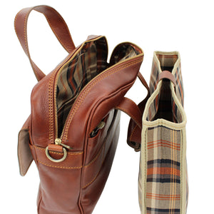 bupell Aktentasche/Laptoptasche Clemente aus zertifiziertem pflanzlich gegerbten Leder - Handgemacht in Italien