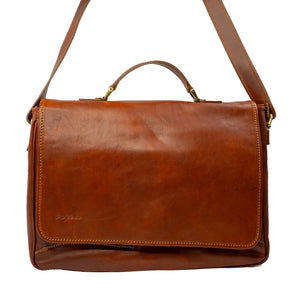 Jetzt Entdecken: Aktentasche/messenger Paolo aus pflanzlich gegerbtem Leder - Handgefertigt in Italien
