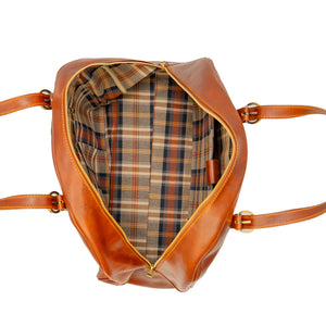 bupell Schultertasche, Henkeltasche Valesca aus zertifiziertem pflanzlich gegerbten Leder - Handgemacht in Italien