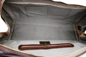 bupell Reisetasche Marino aus zertifiziertem pflanzlich gegerbten Leder - Handgemacht in Italien