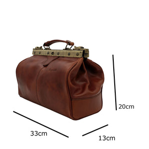 bupell Arzttasche Davide aus zertifiziertem pflanzlich gegerbten Leder - Handgemacht in Italien