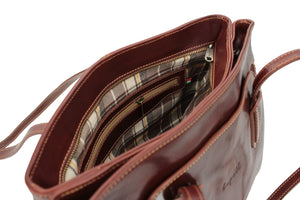 bupell Schultertasche Vittoria aus pflanzlich gegerbten Leder - Handgemacht in Italien