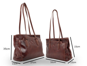 bupell Schultertasche Vittoria aus pflanzlich gegerbten Leder - Handgemacht in Italien