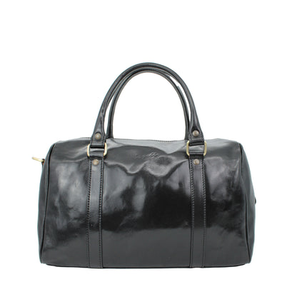 Jetzt Entdecken: bupell Henkeltasche Gabriella - Nero aus pflanzlich gegerbtem Leder - Handmade in Italy -