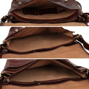 bupell Messenger Eugenio Grande aus pflanzlich gegerbten Leder - Handgemacht in Italien