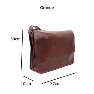 bupell Messenger Eugenio Grande aus pflanzlich gegerbten Leder - Handgemacht in Italien