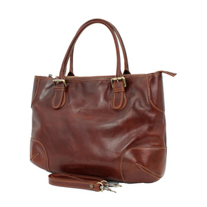 bupell Shopper/Schultertasche Mira aus pflanzlich gegerbten Leder - Handgemacht in Italien