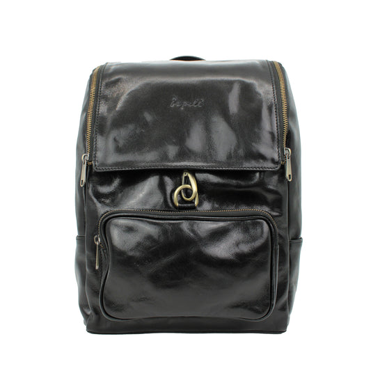 Jetzt Entdecken: bupell Rucksack Gianni  - Nero aus pflanzlich gegerbtem Leder - Handmade in Italy -