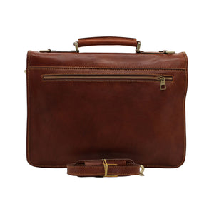 bupell Aktentasche Damaso aus zertifiziertem pflanzlich gegerbten Leder - Handgemacht in Italien