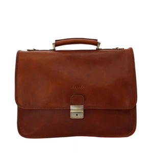 Jetzt Entdecken: bupell Aktentasche Bosco  - Miele aus pflanzlich gegerbtem Leder - Handmade in Italy -